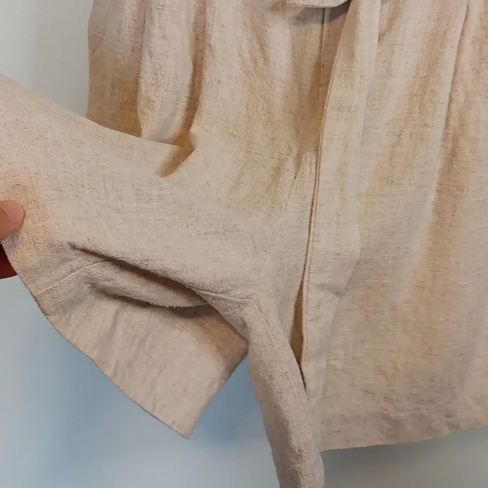 b.young Beige Linen Blend Paper Bag Shorts - Picture 2 of 11